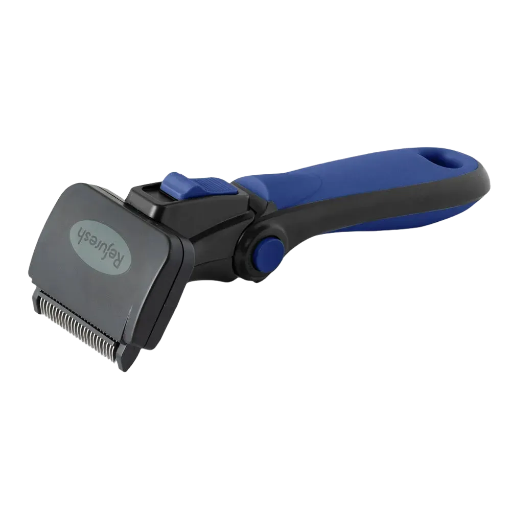 Small Deshedding Tool Blue For Long Coat Dogs by Refuresh