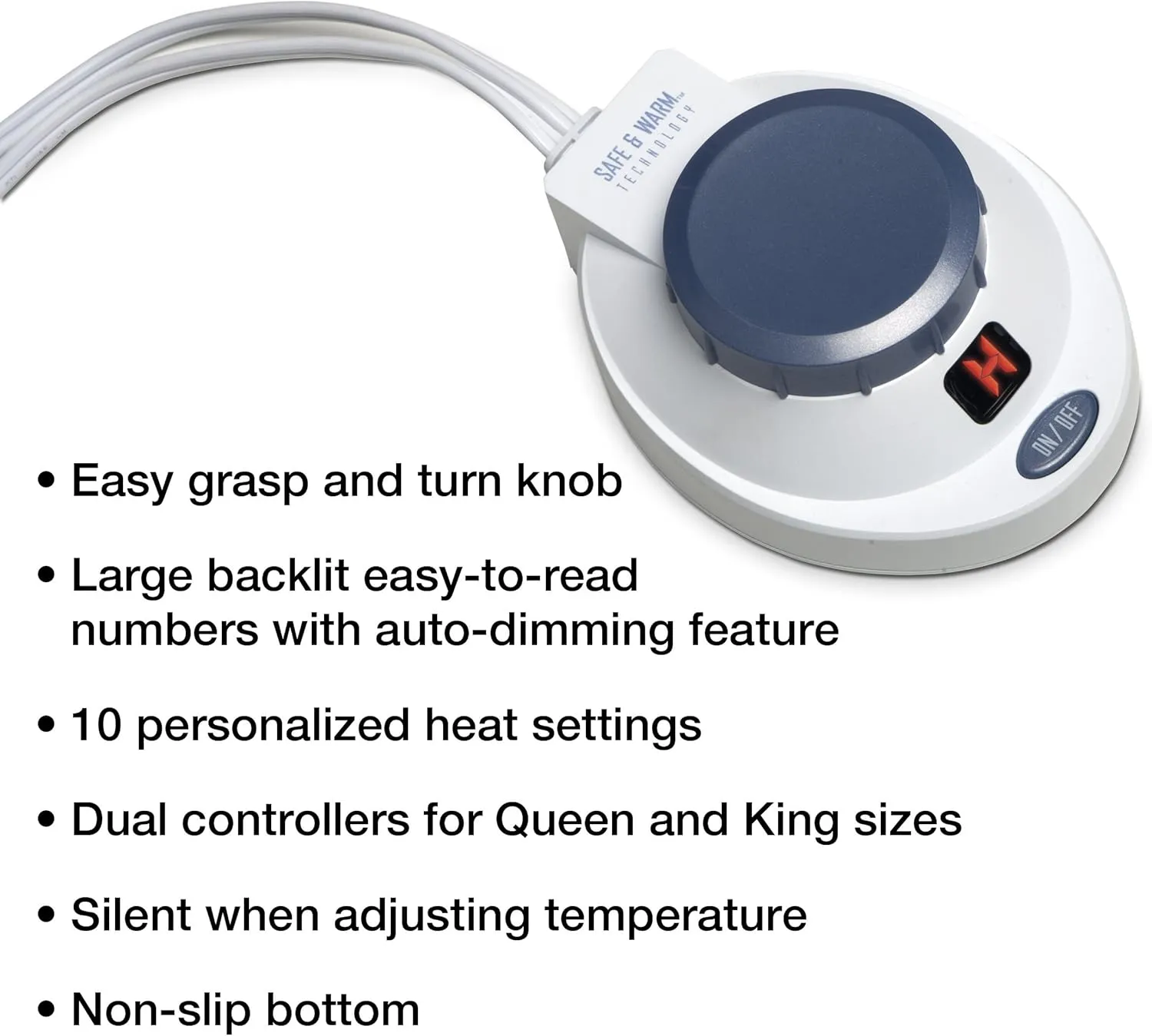 SoftHeat Luxury Micro-Fleece Heated Electric Blanket with Safe & Warm Low-Voltage Technology, Queen, Natural