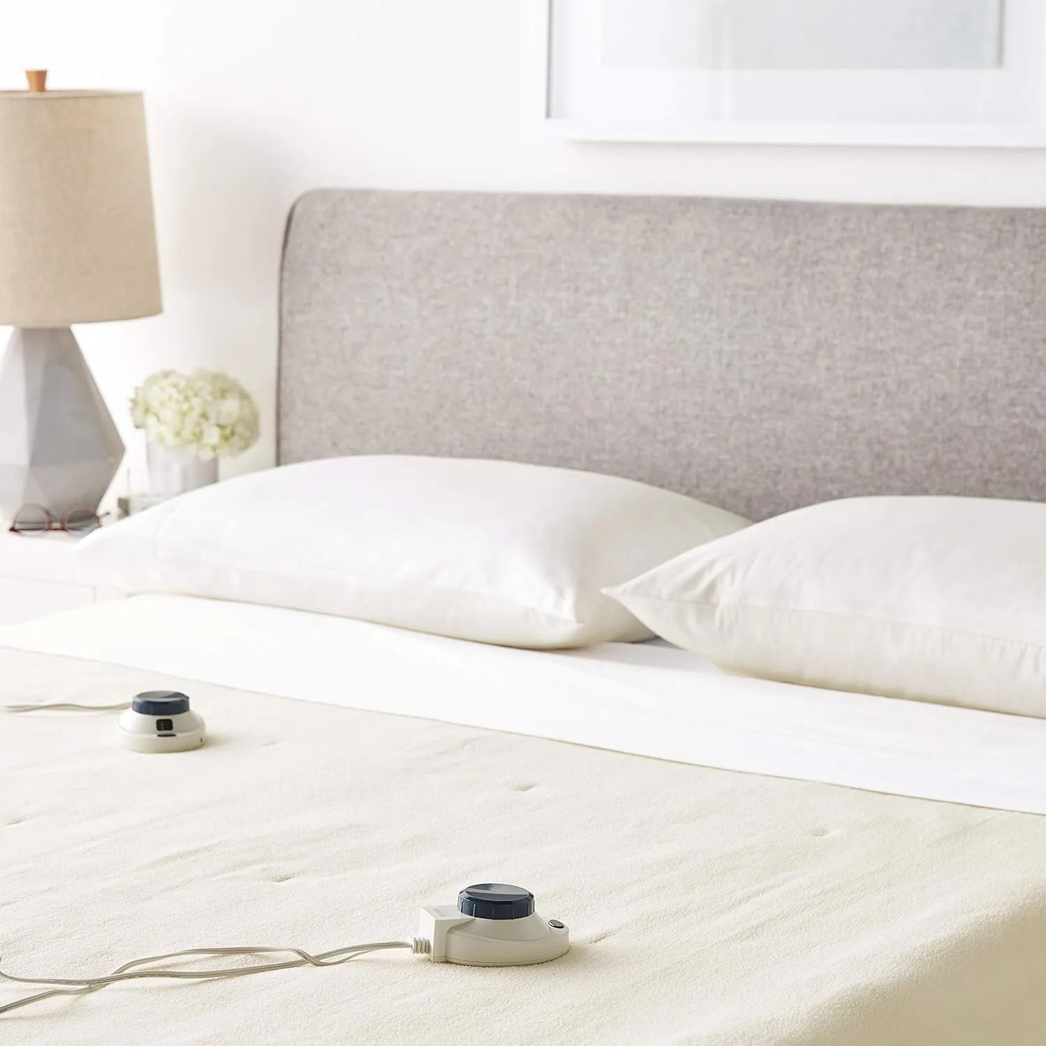 SoftHeat Luxury Micro-Fleece Heated Electric Blanket with Safe & Warm Low-Voltage Technology, Queen, Natural