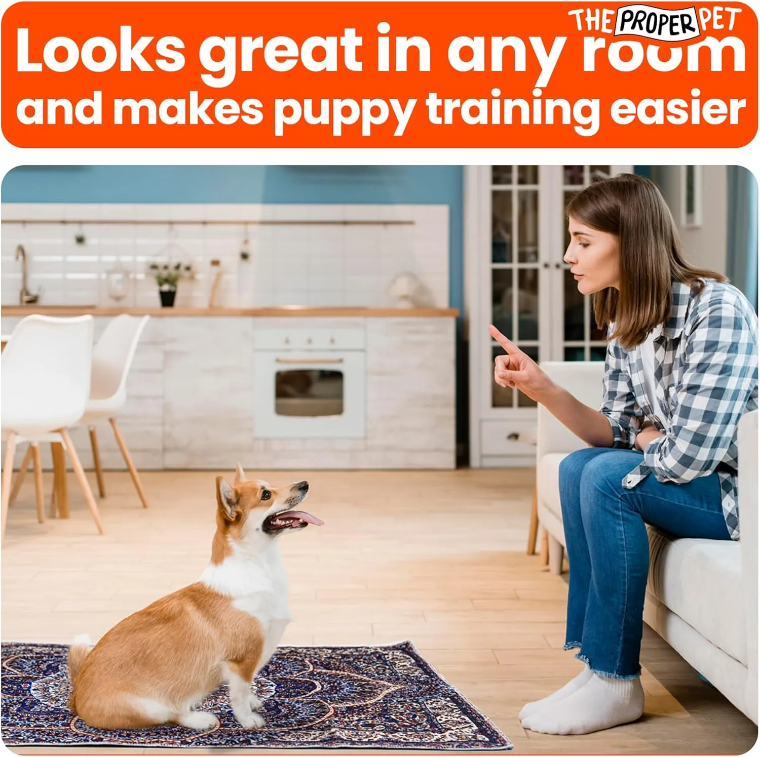 Super Absorbent Washable Pee Pads for Dogs 24x36 - 2Pack Reusable Puppy Potty Training Mats - Cloth Whelping Blankets - Waterproof, Urine Leak-Proof & Non-Slip for Playpen Floor Carpet