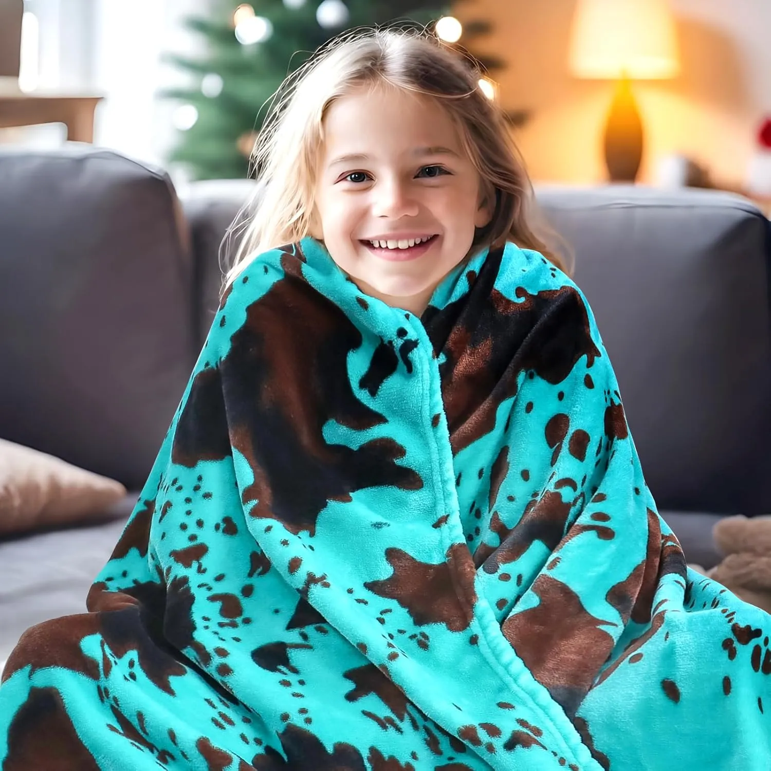 Teal Throw Blanket Fleece Blanket for Couch & Bed Turquoise Luxury Cozy Fuzzy Blankets and Throws Soft Warm Blankets All Season 50x60 inch
