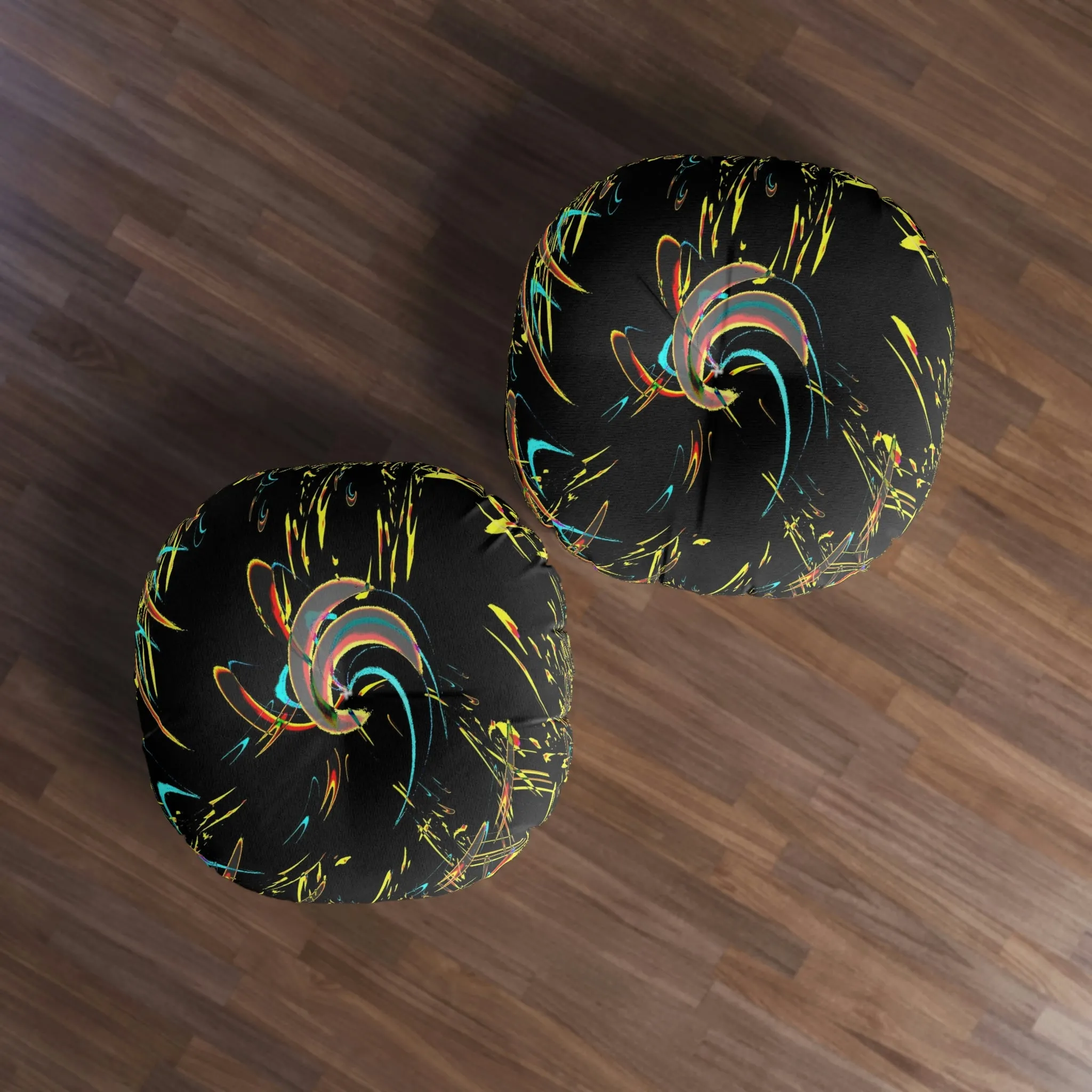 Tufted Floor Pillow, Round ... "Waning Moon" ... Central Idaho ... October 2022 ... Rendering Time: 22 Hours ... Original Works ...