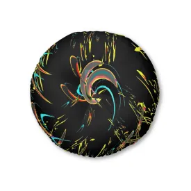 Tufted Floor Pillow, Round ... "Waning Moon" ... Central Idaho ... October 2022 ... Rendering Time: 22 Hours ... Original Works ...