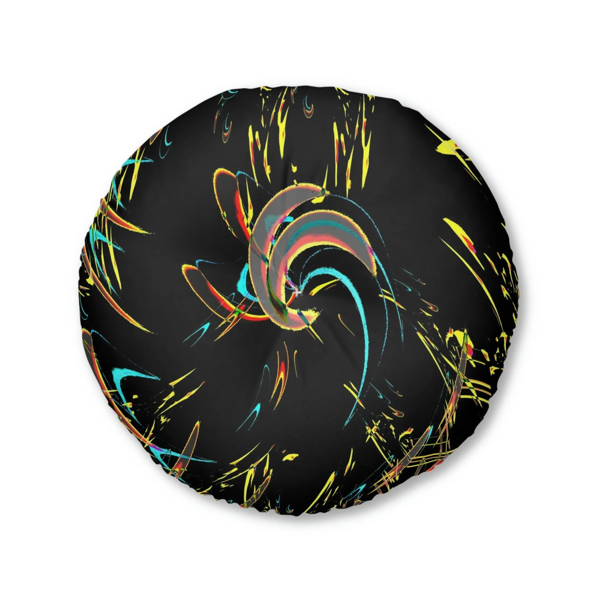 Tufted Floor Pillow, Round ... "Waning Moon" ... Central Idaho ... October 2022 ... Rendering Time: 22 Hours ... Original Works ...