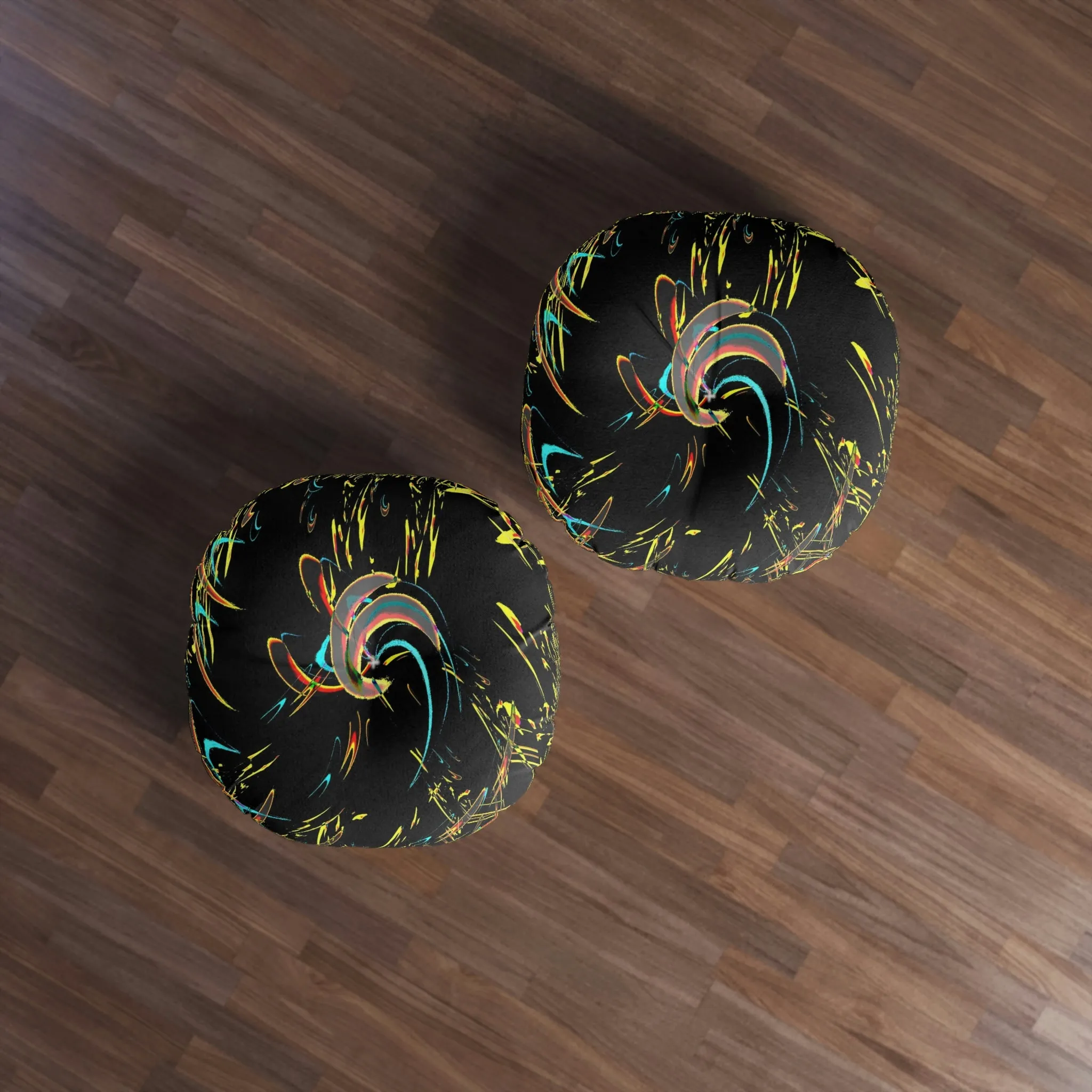 Tufted Floor Pillow, Round ... "Waning Moon" ... Central Idaho ... October 2022 ... Rendering Time: 22 Hours ... Original Works ...