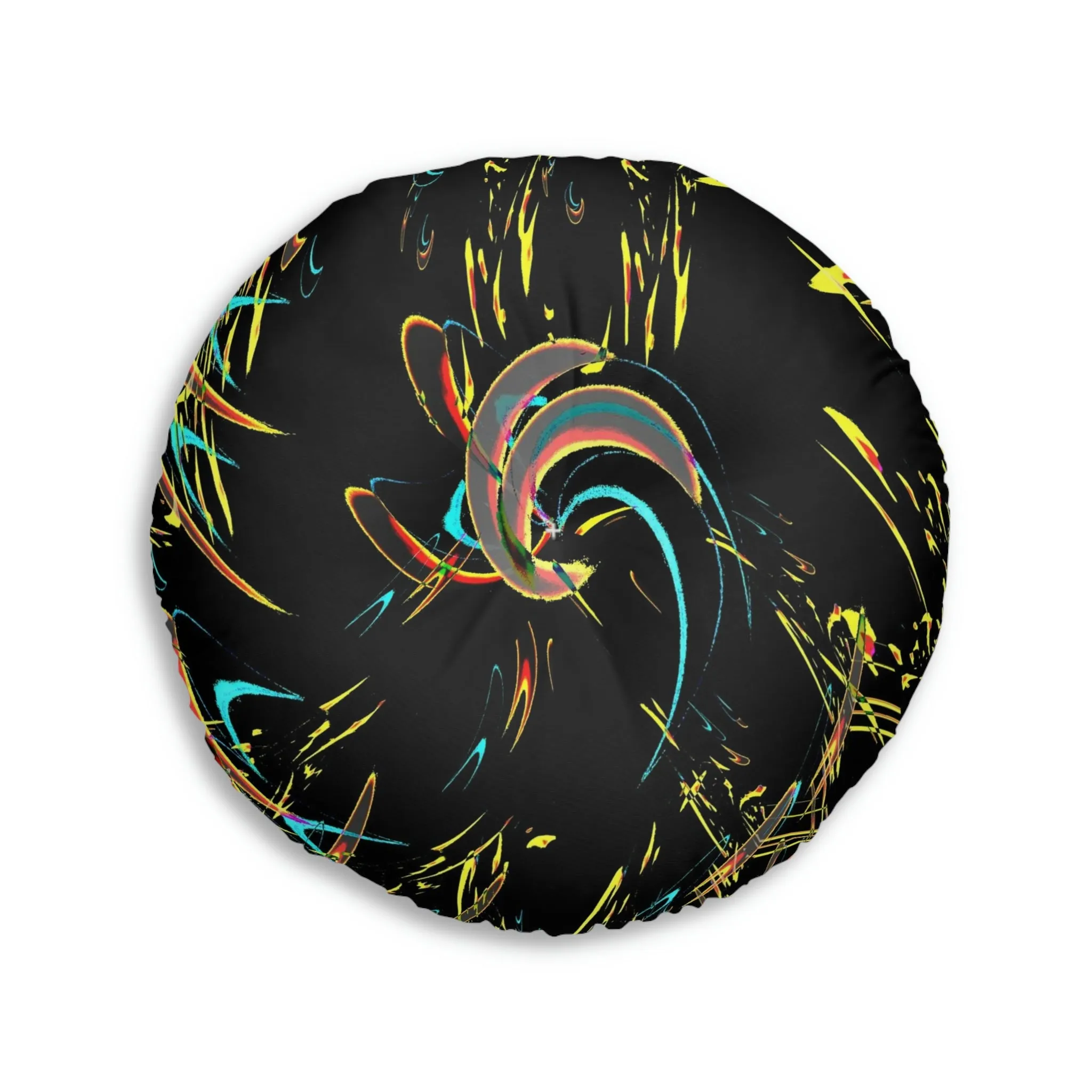 Tufted Floor Pillow, Round ... "Waning Moon" ... Central Idaho ... October 2022 ... Rendering Time: 22 Hours ... Original Works ...