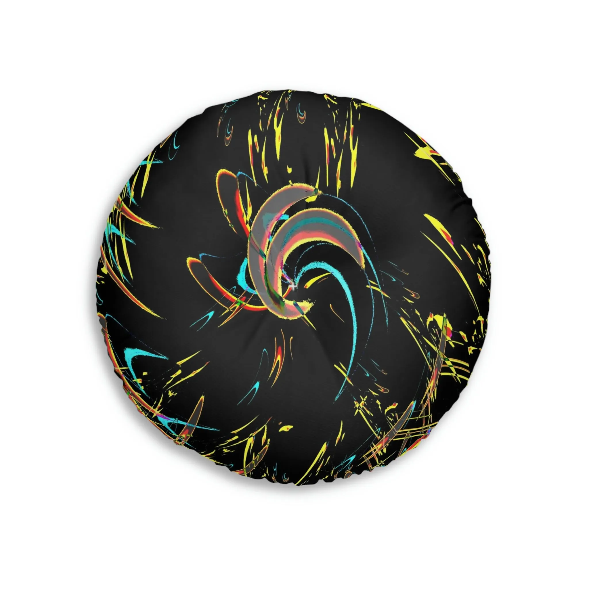 Tufted Floor Pillow, Round ... "Waning Moon" ... Central Idaho ... October 2022 ... Rendering Time: 22 Hours ... Original Works ...
