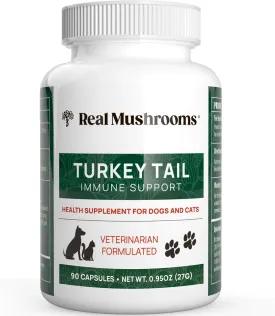Turkey Tail Pet Support - Dog Multivitamins and Supplements for Immune Support, Gut Health Wellness Grain-Free, Gluten-Free, Vet-Approved Supplement 90ct