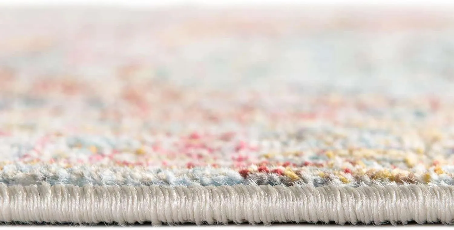 Unique Loom Baracoa Collection Area Rug - Miramar (3' 3" x 5' 3" Oval, Light Blue/ Blue)