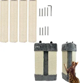 VCEPJH Cat Scratching Post Replacement for Indoor Cats Cat Scratch Post Refill Pole and Cat Corner Scratcher Sisal Wall Mounted Scratching Boards Kitty Scratch Pads for Indoor Cats