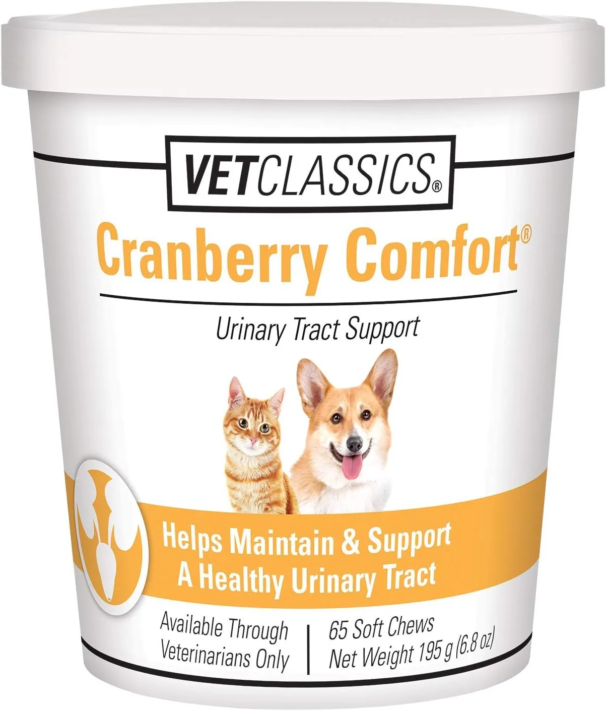Vet Classics Cranberry Comfort Urinary Tract Pet Supplement for Dogs, Cats  Maintains Dog Bladder Health, Cat Bladder Control  Pet Supplements for Incontinence  65 Soft Chews