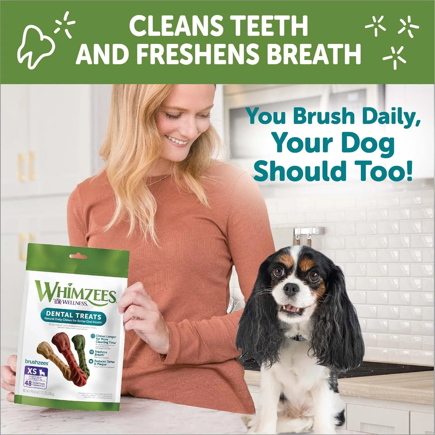 WHIMZEES Dog Treats - Vet Recommended Dental Chews, All-Natural Ingredients, 48 Count