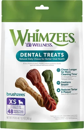 WHIMZEES Dog Treats - Vet Recommended Dental Chews, All-Natural Ingredients, 48 Count