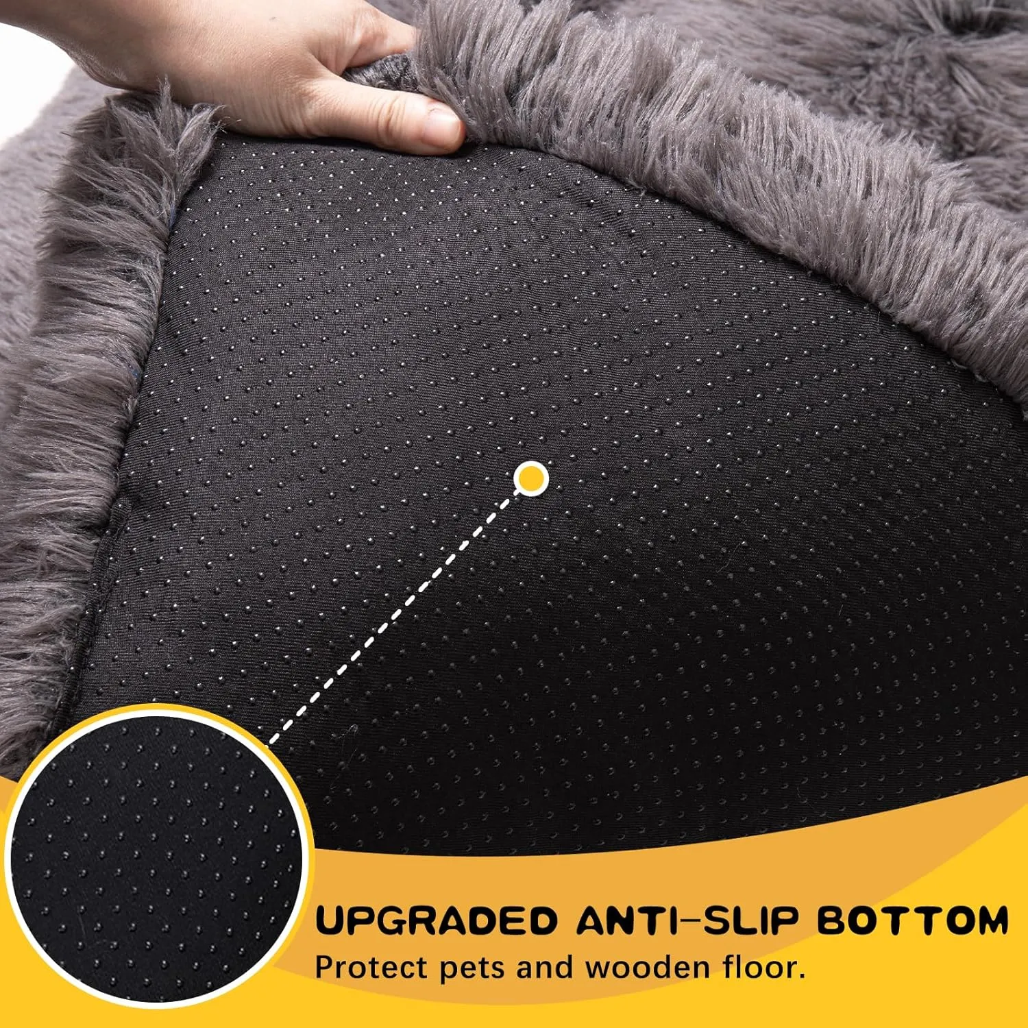 XL Dog Bed Crate Pad Mat for Cages Washable Bed for Extra Large Size Dog Soft Kennel Pad Anti-Slip Pet Bed,42" x 27",Dark Grey